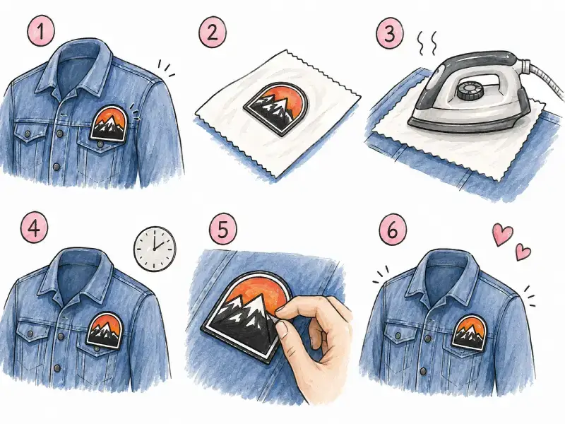 Apply Iron On Patches on Jackets 1