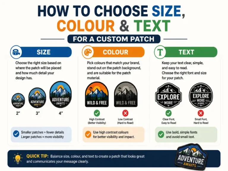 How to Choose Size, Colour & Text for a Custom Patch